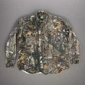 Vintage 90’s Cabela’s Hunting Denim Twill Button Down Shacket Shirt Men’s Large